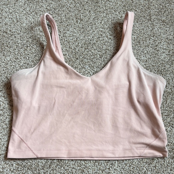 lululemon athletica Tops - Lululemon Cropped Yoga Tank Light Coral / Salmon Pink Built In Bra | fitness |